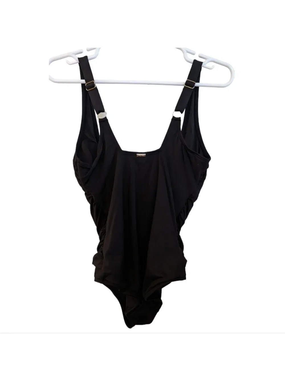 Anne Cole Black Ruched Front One Piece Swimsuit Size 8 EUC